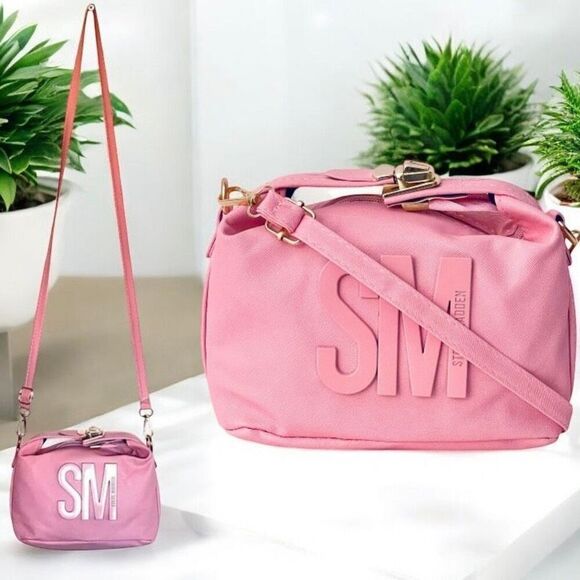 NWT Steve Madden Pink Crossbody Satchel Bag with Detachable Adjustable Strap - Picture 12 of 12